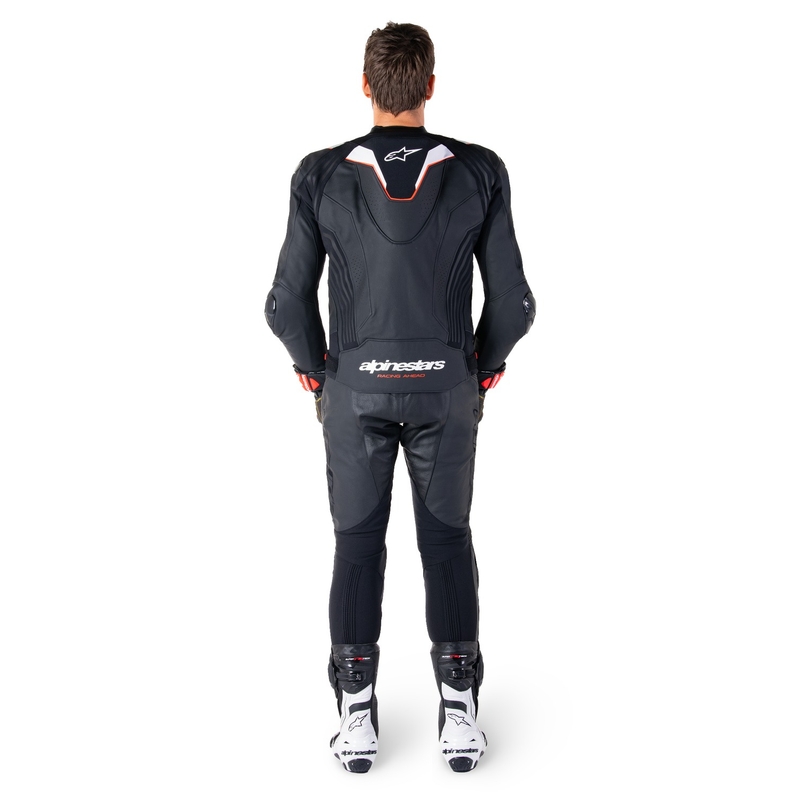 Chaqueta de moto de cuero Alpinestars Missile 3 Ignition negro-blanco