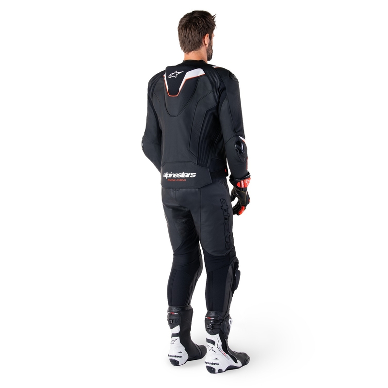 Chaqueta de moto de cuero Alpinestars Missile 3 Ignition negro-blanco