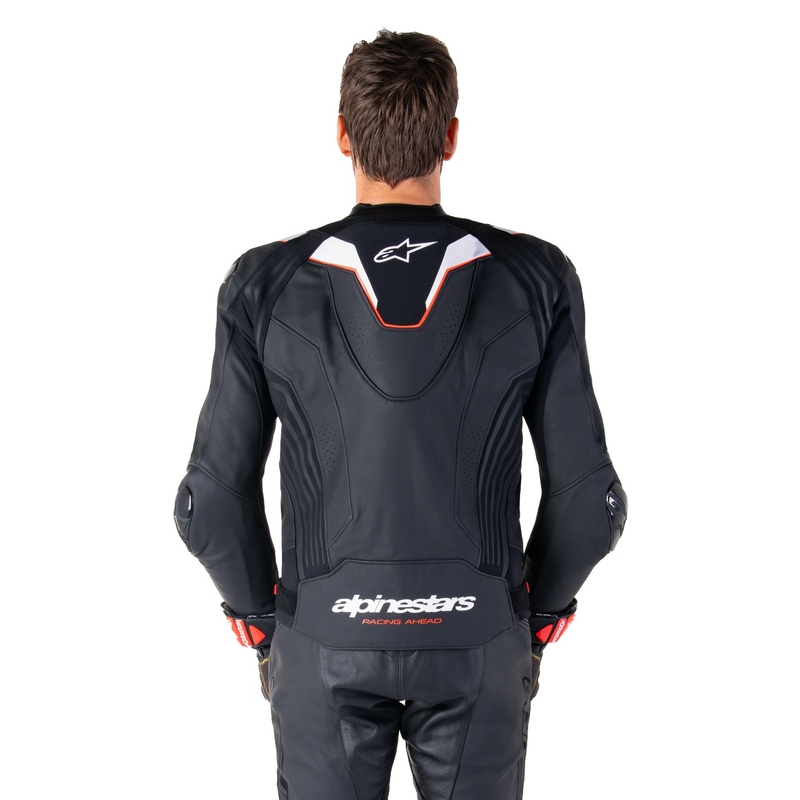 Chaqueta de moto de cuero Alpinestars Missile 3 Ignition negro-blanco