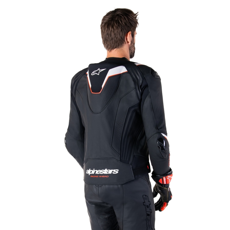Chaqueta de moto de cuero Alpinestars Missile 3 Ignition negro-blanco