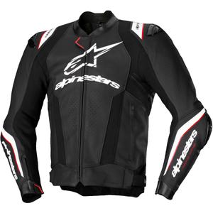Chaqueta de moto de cuero Alpinestars Missile 3 Ignition negro-blanco