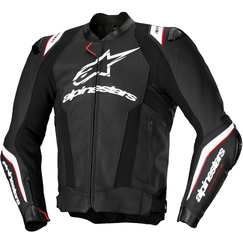 Chaqueta de moto de cuero Alpinestars Missile 3 Ignition negro-blanco
