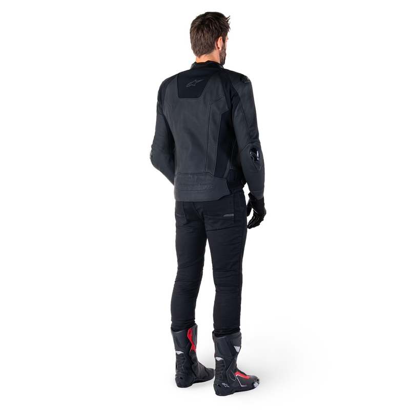 Chaqueta de moto de cuero Alpinestars Missile 3 negro-negro