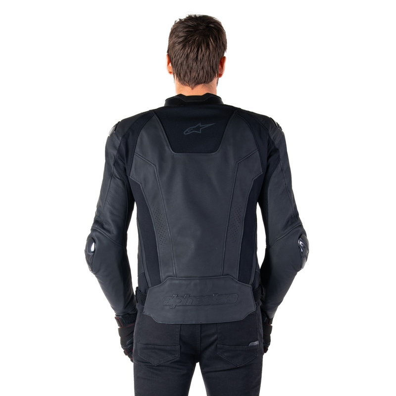 Chaqueta de moto de cuero Alpinestars Missile 3 negro-negro