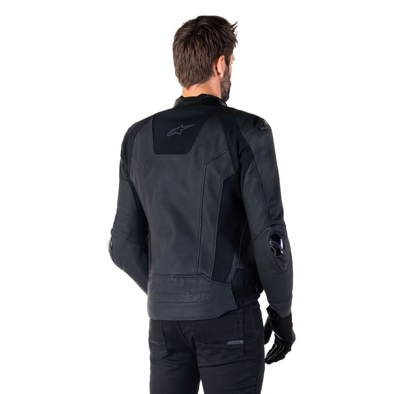 Chaqueta de moto de cuero Alpinestars Missile 3 negro-negro