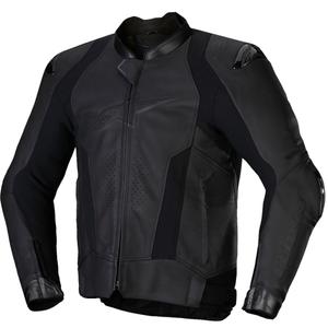 Chaqueta de moto de cuero Alpinestars Missile 3 negro-negro