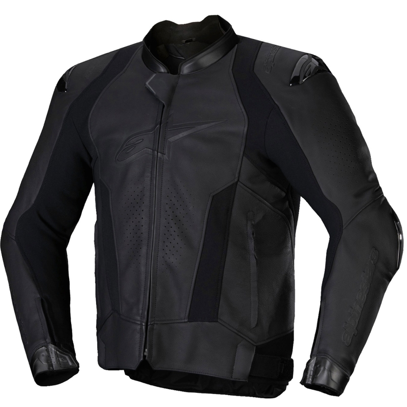 Chaqueta de moto de cuero Alpinestars Missile 3 negro-negro