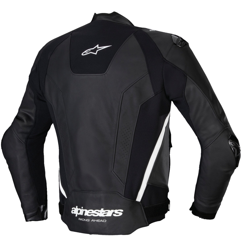 Chaqueta de moto de cuero Alpinestars Missile 3 negro-blanco