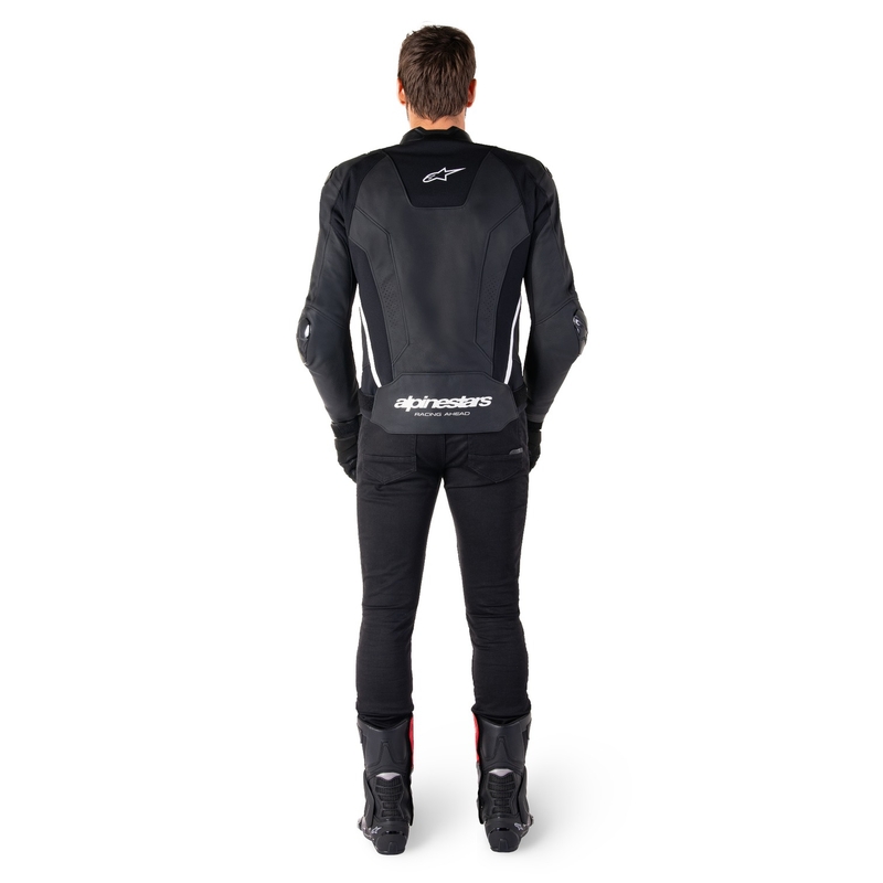 Chaqueta de moto de cuero Alpinestars Missile 3 negro-blanco