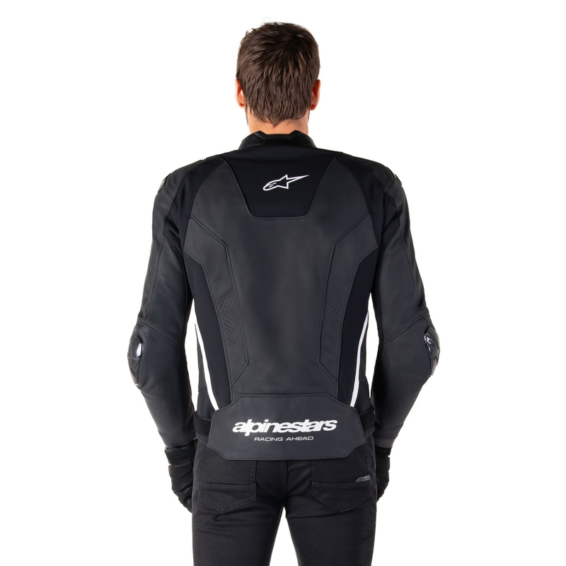 Chaqueta de moto de cuero Alpinestars Missile 3 negro-blanco