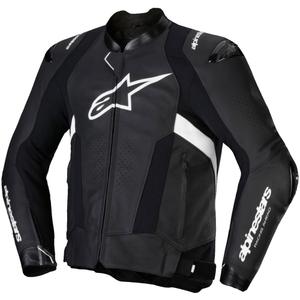 Chaqueta de moto de cuero Alpinestars Missile 3 negro-blanco