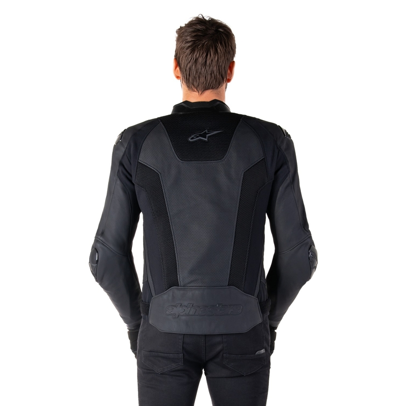 Chaqueta de moto de cuero Alpinestars Missile 3 Airflow negro-negro