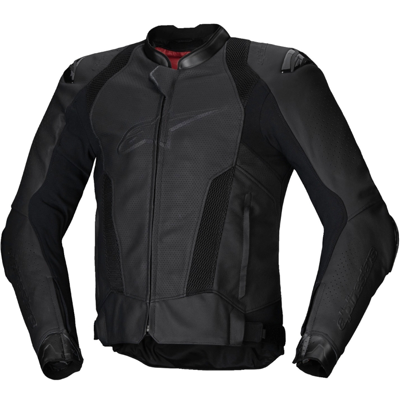 Chaqueta de moto de cuero Alpinestars Missile 3 Airflow negro-negro