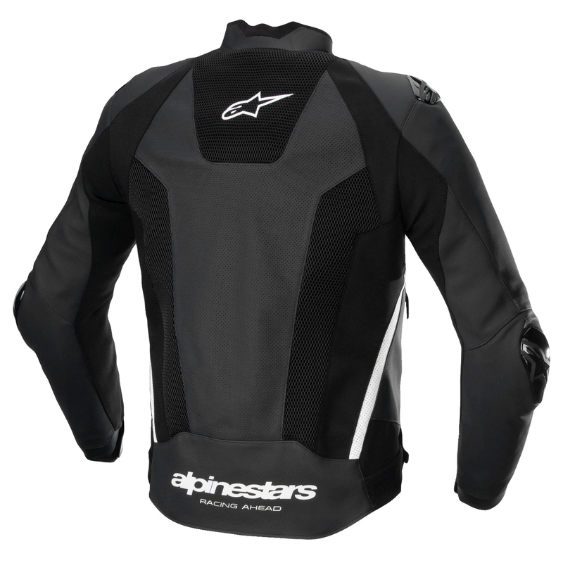 Chaqueta de moto de cuero Alpinestars Missile 3 Airflow negro-blanco