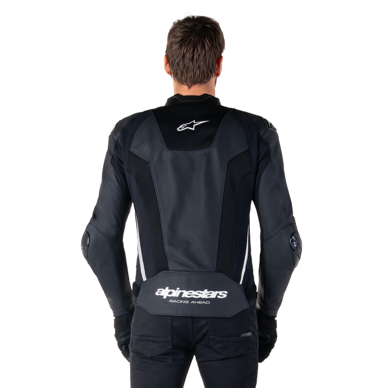 Chaqueta de moto de cuero Alpinestars Missile 3 Airflow negro-blanco