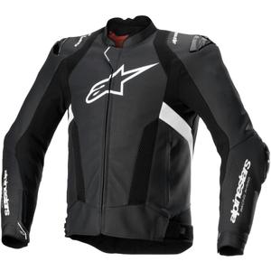 Chaqueta de moto de cuero Alpinestars Missile 3 Airflow negro-blanco