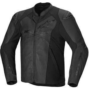 Chaqueta de moto de cuero Alpinestars Faster 3 negro-negro