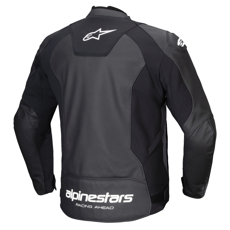 Chaqueta de moto de cuero Alpinestars Faster 3 negro-blanco