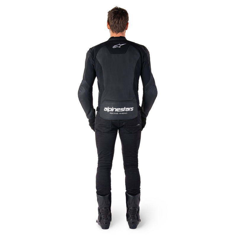 Chaqueta de moto de cuero Alpinestars Faster 3 negro-blanco