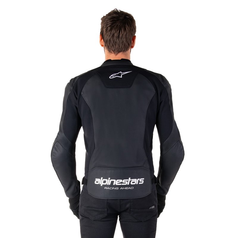 Chaqueta de moto de cuero Alpinestars Faster 3 negro-blanco
