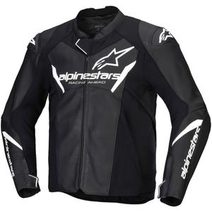 Chaqueta de moto de cuero Alpinestars Faster 3 negro-blanco