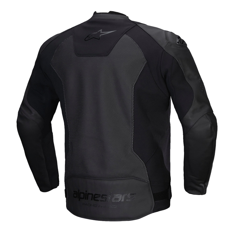 Chaqueta de moto de cuero Alpinestars Faster 3 Airflow negro-negro
