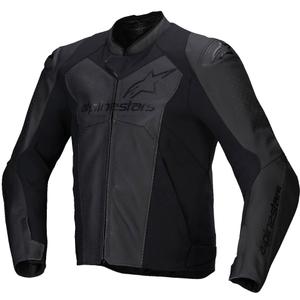 Chaqueta de moto de cuero Alpinestars Faster 3 Airflow negro-negro