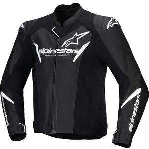 Chaqueta de moto de cuero Alpinestars Faster 3 Airflow negro-blanco