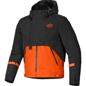 Chaqueta de moto Alpinestars Mootant Waterproof Parka negro-naranja fluo