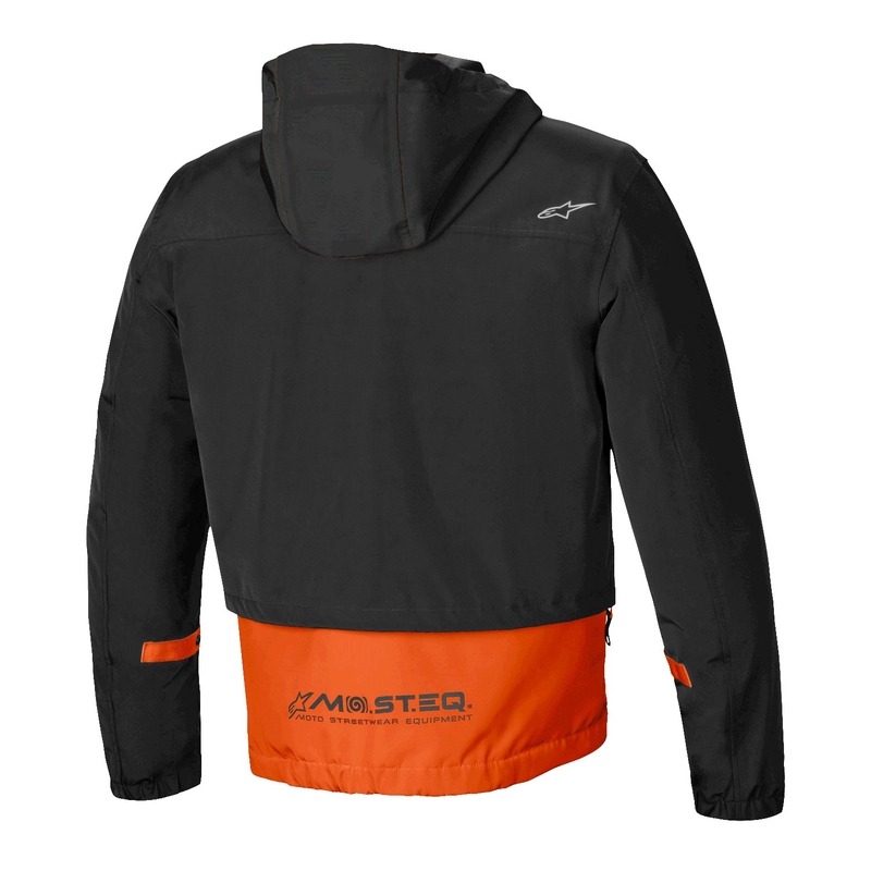 Chaqueta de moto Alpinestars Mootant Waterproof Parka negro-naranja fluo