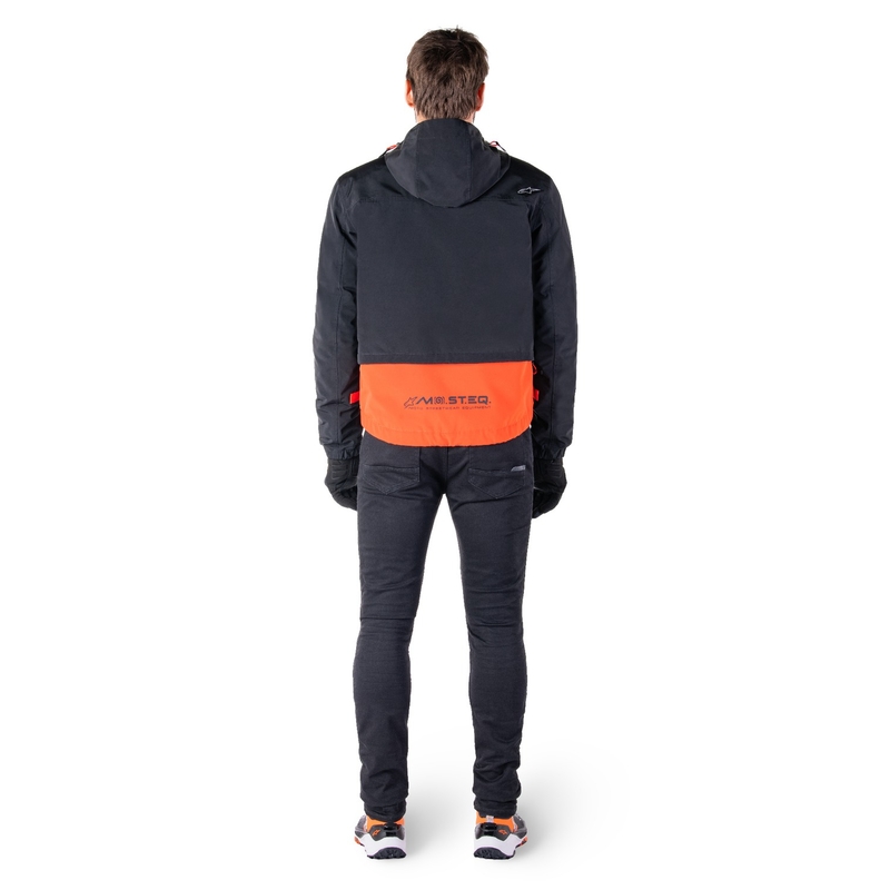 Chaqueta de moto Alpinestars Mootant Waterproof Parka negro-naranja fluo