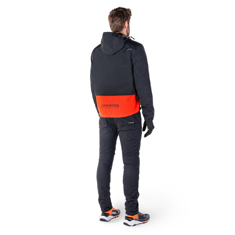 Chaqueta de moto Alpinestars Mootant Waterproof Parka negro-naranja fluo