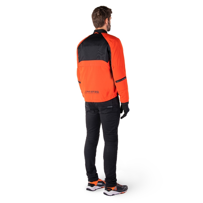 Chaqueta de moto Alpinestars Mootant Waterproof Parka negro-naranja fluo