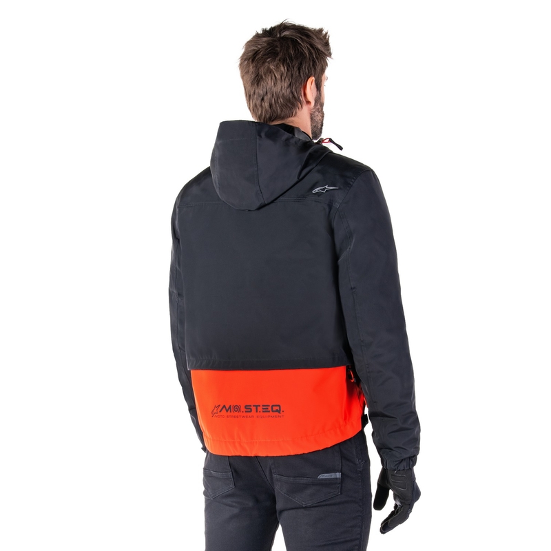 Chaqueta de moto Alpinestars Mootant Waterproof Parka negro-naranja fluo
