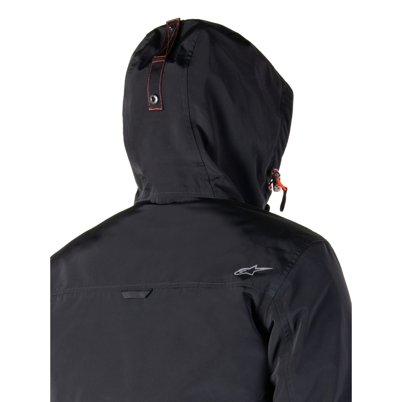 Chaqueta de moto Alpinestars Mootant Waterproof Parka negro-naranja fluo