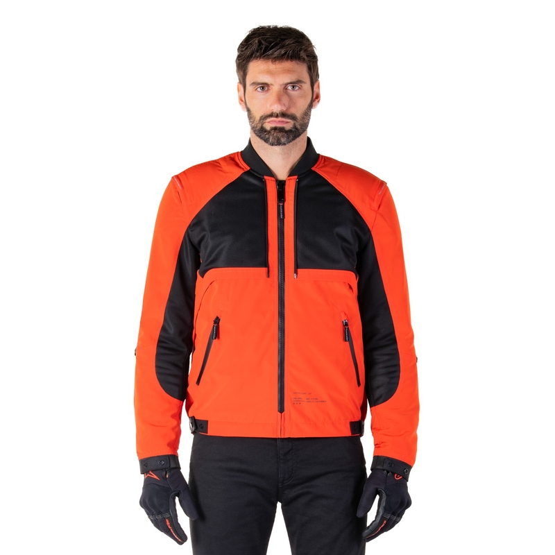 Chaqueta de moto Alpinestars Mootant Waterproof Parka negro-naranja fluo