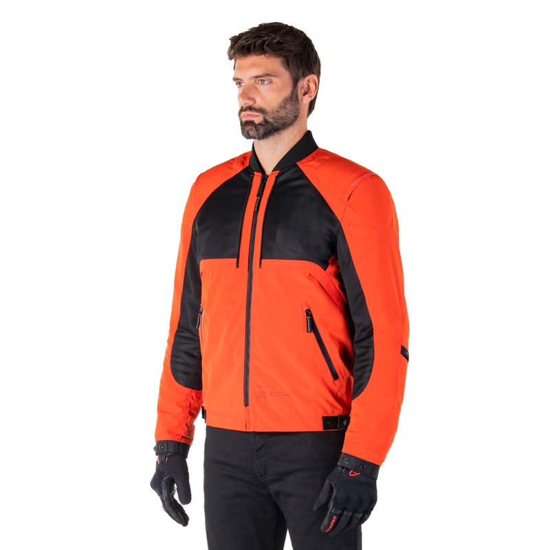 Chaqueta de moto Alpinestars Mootant Waterproof Parka negro-naranja fluo