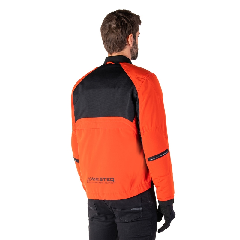 Chaqueta de moto Alpinestars Mootant Waterproof Parka negro-naranja fluo