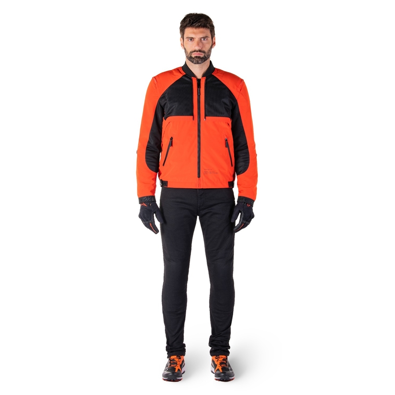 Chaqueta de moto Alpinestars Mootant Waterproof Parka negro-naranja fluo