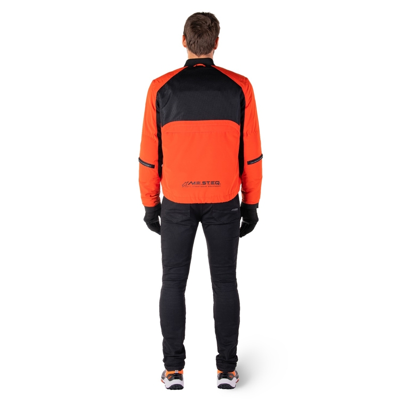 Chaqueta de moto Alpinestars Mootant Waterproof Parka negro-naranja fluo