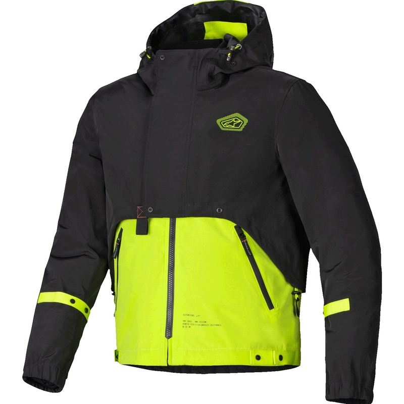 Chaqueta de moto Alpinestars Mootant Waterproof Parka negro-amarillo fluo