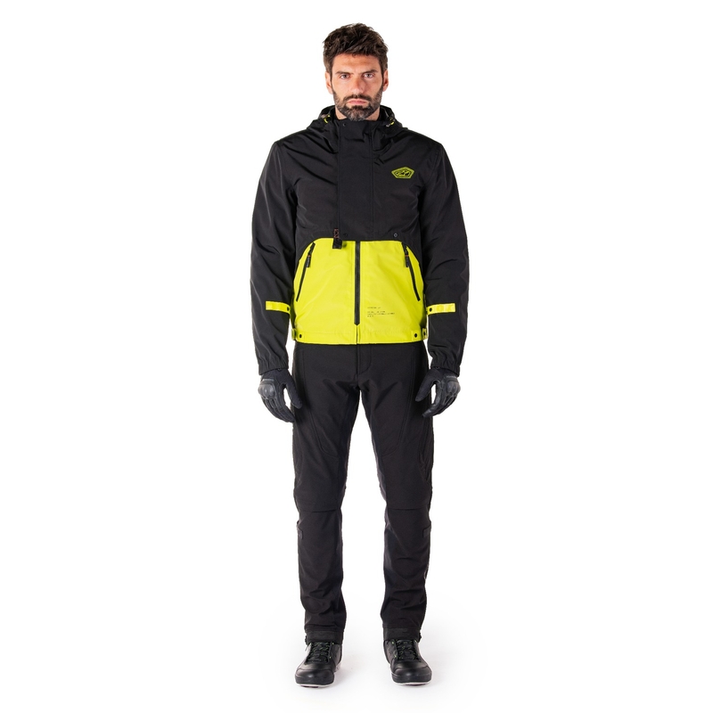 Chaqueta de moto Alpinestars Mootant Waterproof Parka negro-amarillo fluo