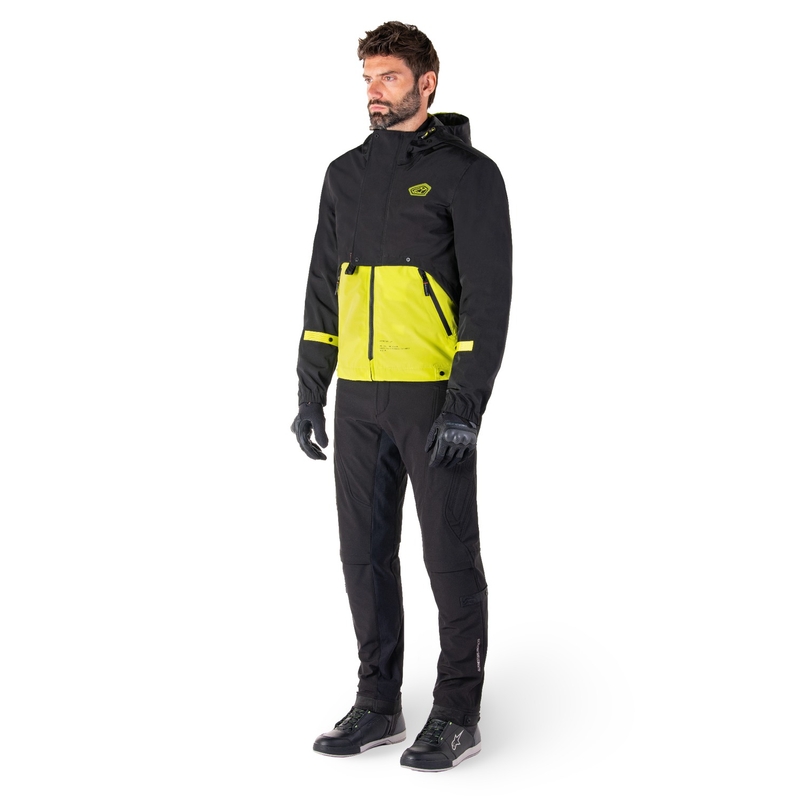 Chaqueta de moto Alpinestars Mootant Waterproof Parka negro-amarillo fluo