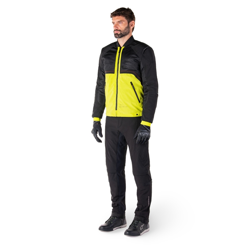 Chaqueta de moto Alpinestars Mootant Waterproof Parka negro-amarillo fluo