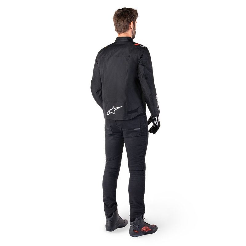 Chaqueta de moto Alpinestars T-SPS 2 Waterproof negro-blanco-rojo fluo
