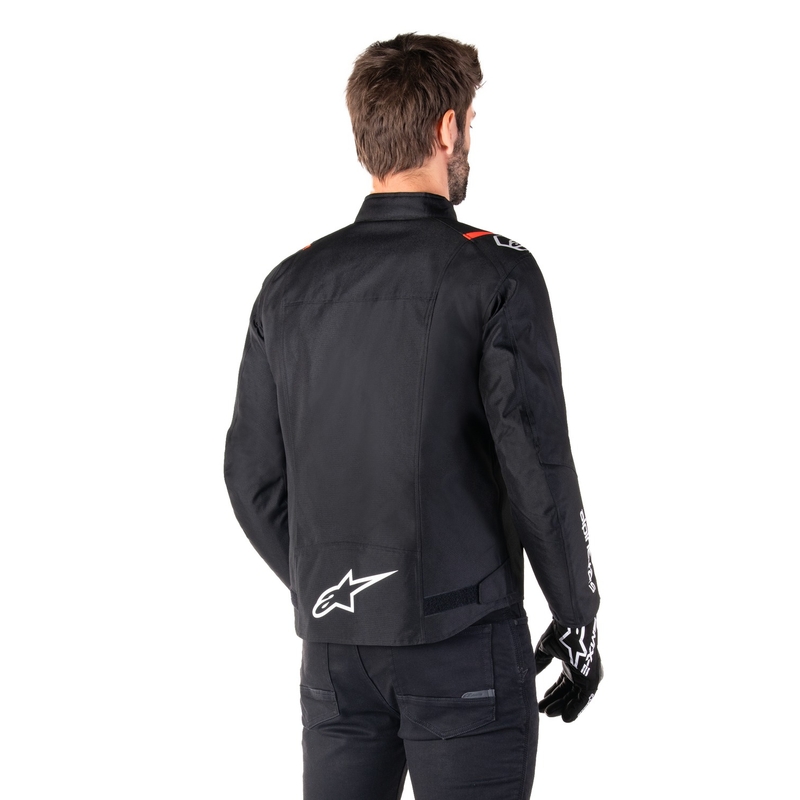 Chaqueta de moto Alpinestars T-SPS 2 Waterproof negro-blanco-rojo fluo