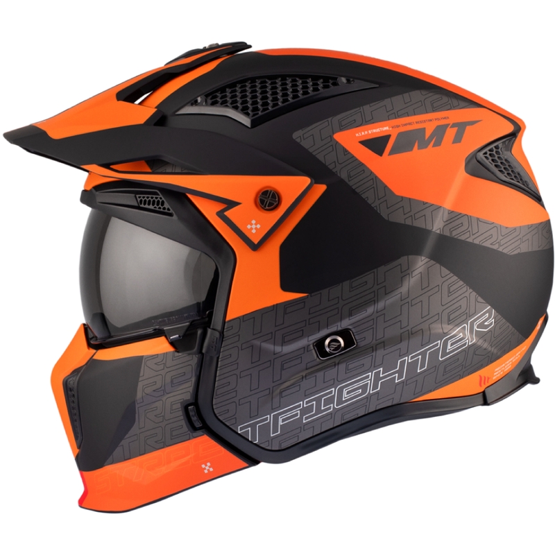 Casco abierto con máscara MT Streetfighter SV Totem B4 negro-gris-naranja