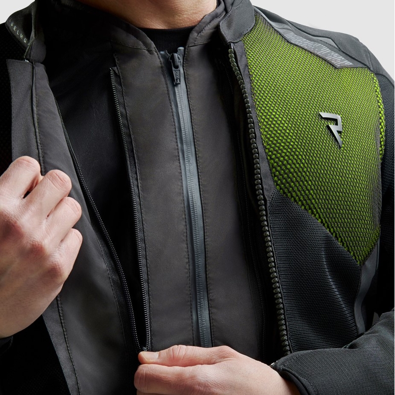 Chaqueta de moto Rebelhorn Jax negra y amarilla fluorescente