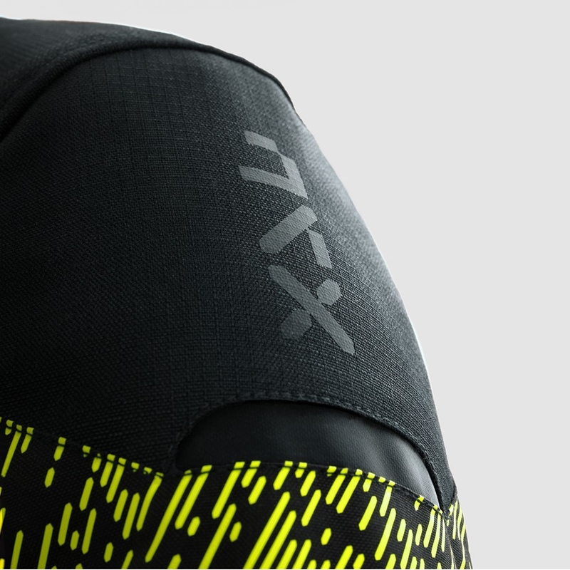 Chaqueta de moto Rebelhorn Jax negra y amarilla fluorescente