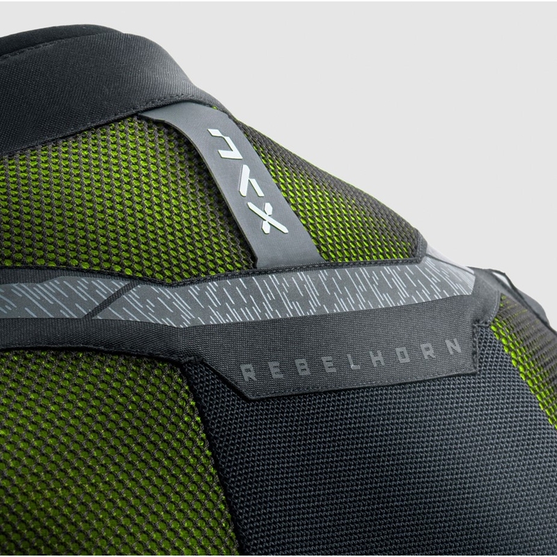 Chaqueta de moto Rebelhorn Jax negra y amarilla fluorescente